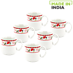 Raja Chai/Tea/Coffee Cups - Chain Series, Red & Pink 160 ml Pack of 6
