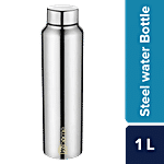 bb home Frost Stainless Steel Water Bottle With Steel Cap - Steel Mirror Finish 1 L