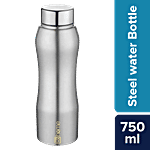 bb home Trendy Stainless Steel Water Bottle With Steel Cap - Steel Matt Finish 750 ml