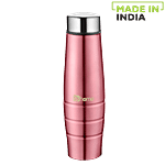 BB Home Aqua Stainless Steel Bottle With Steel Cap - Metallic Pink Finish, PXP 1003 CK 650 ml