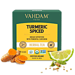 Vahdam Organic Turmeric Spiced Herbal Tea Bags - Detox Tea 30 g (15 Pyramid Bags x 2 g each)