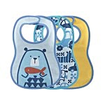Chicco Baby Bib With Velcro - For Boys, 6m+ 3 pcs