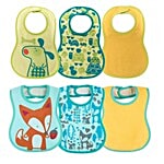 Chicco Baby Bib - Blue & Yellow, 6m+ 3 pcs