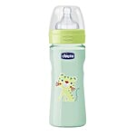 Chicco Baby Feeding Bottle Med - Green, 2m+ 250 ml 