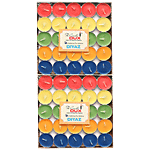 Diyaz Wax Tealight Candles Metal - Round, Multicolour, CD 55 50 pcs