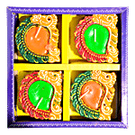 Diyaz Wax Diya - Assorted Colour, ED124A 4 pcs