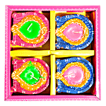 Diyaz Wax Diya - Assorted Colour, ED124F 4 pcs 