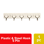 bb home Plastic & Steel Hook - Self Adhesive/Stickable 1 pc