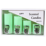 DP Scented Wax Candles - Assorted Colours, For Decorative Purposes 4 pcs