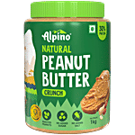 Alpino Natural Peanut Butter Crunch - Unsweetened/Gluten Free/ Non-GMO/Vegan 1 kg Jar