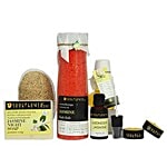 Soulflower Jasmine Hexagon Bath Personal Care Gift Set - 100% Natural & Organic 7 pcs