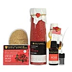 Soulflower Rose Hexagon Bath Gift Set - 100% Natural & Organic 5 pcs