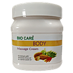 Biocare  Body Massage Cream - For Dry & Normal Skin, Enriched with Almond, Olive & Carrot Seed Oil, Excellent for Total Skin Nourishment 500 g 