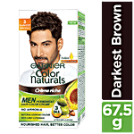 Garnier Men Hair Colour - Color Naturals, For Men 30 ml + 30 g Shade 3, Darkest Brown