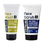 Ustraa Face Wash Oily Skin & Face Scrub De-Tan 100 g Pack of 2