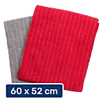 Liao Microfibre Cleaning & Dusting Cloth - 60 x 52 cm, Red & Grey 2 pcs