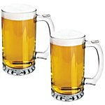 Treo Thunder Cool Transparent Glass Beer Mug 2 pcs 