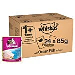 Whiskas Adult Wet Cat Food - Super Saver Pack, 1+ Year, Ocean Fish 85 g Pack of 24