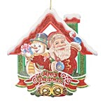 DP Christmas-Xmas Paper Hangable Santa Snowman Decoration - Multicolour, BB1126-5 1 pc