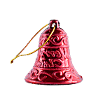 DP Christmas Decorative Hanging Bells - Gold & Red, BB1140 16 pcs 