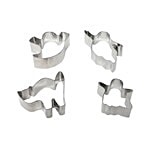 Kuki Fun Stainless Steel Cookie-Brownie Cutters & Slicer - Silver, BB 1017 SLVR 4 pcs