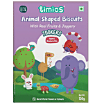 Timios Zookers Animal Shaped Biscuits - With Apple & Blueberry Bits, 12+ Months 150 g