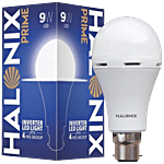 Halonix Rechargeable Emergency Inverter LED Bulb 9W - White, B22 With Up To 4 Hours Backup 1 pc