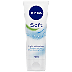 Nivea Soft Light Moisturizer - For Face, Hand & Body, Non-Sticky Cream With Vitamin E & Jojoba Oil 75 ml Tube
