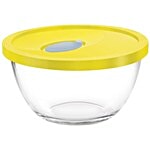 Treo Glass Mixing Bowl With Yellow Flexi Lid - Bakeware Bowl 1 L