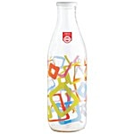 Treo Ivory Glass Bottle - Multicolour Squares 1 L