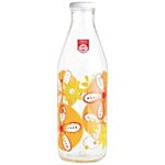 Treo Ivory Glass Bottle - Orange & Yellow Floral 1 L