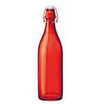 Treo Spray Glass Water Bottle With Cork - Red 1 L