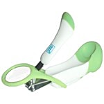 Mee Mee Gentle Nail Clipper With Magnifier - White/Green 1 pc