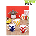 Clay Craft Alton Coffee Mugs - Polkadot 220 ml (Set of 6)