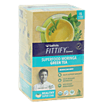 Saffola FITTIFY Gourmet Superfood Moringa Green Tea - Moroccan Mint 37.5 g (15 Bags x 2.5 g each)