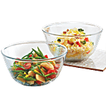 Borosil Borosil Borosilicate Select Glass Mixing Bowl - Oven & Microwave Safe 2 pcs (1.3L + 1.7L)