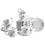 Cello Chai/Bella Opalware Cup & Saucer - Camber Black 160 ml (Set of 12)