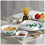 Cello Dinner Set - Opalware, Aqua Leaves, Dazzle, White 13 pcs (Set of 13)