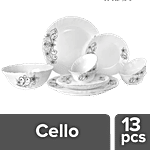 Cello Opalware Dinner Set -Camber Black 13 pcs