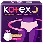 Kotex Overnight Period Panties - 360 Degree Anti-Leakage Protection, S/M 2 pcs 