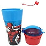 Hm International Marvel Spiderman 2-In-1 Snackeez Bottle With Snack Box 470 ml