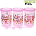 Saaj Keep Fresh Pet Container - Printed, Premium, Pink 500 ml (Set of 3)