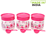 Saaj Maxx Pet Plastic Premium Container - Pink 250 ml (Set of 3)