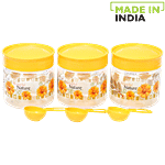 Saaj Maxx Pet Plastic Premium Container - Yellow 250 ml (Set of 3)