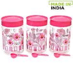 Saaj Maxx Pet Plastic Premium Container - Pink 500 ml (Set of 3)