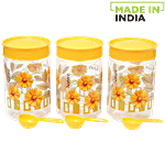 Saaj Maxx Pet Plastic Premium Container - Yellow 500 ml (Set of 3)