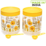 Saaj Maxx Pet Plastic Premium Container - Yellow 1 L (Set of 2)