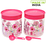 Saaj Maxx Pet Plastic Premium Container - Pink 1.5 L (Set of 2)