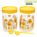 Saaj Maxx Pet Plastic Premium Container - Yellow 1.5 L (Set of 2)