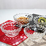 Craftel Glass Snack Bowl Set 220 ml (Set of 4)